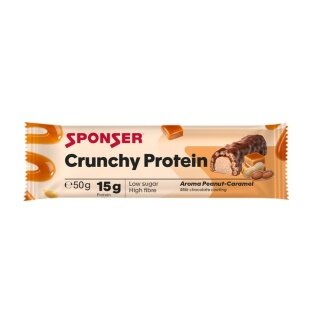 Sponser Crunchy Protein Bars (over 30% protein content, only 1.8g sugar per bar) Peanut/Caramel 12x50g Box