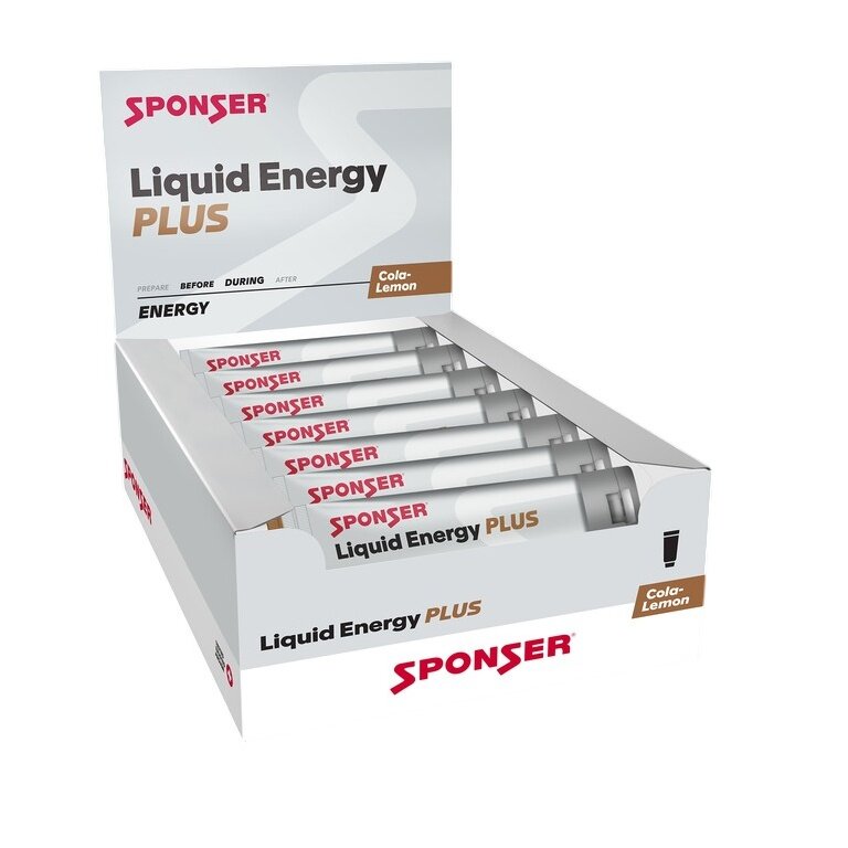 Sponser Energy Liquid PLUS Gel (Carbohydrate Gel with Caffeine and Taurine) Cola/Lemon 18x70g Box