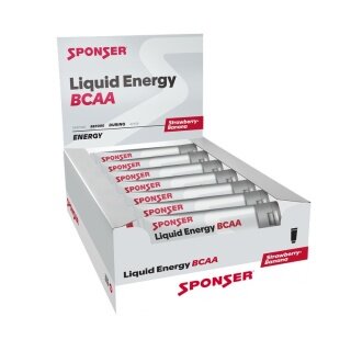 Sponser Liquid Energy BCAA Gel Tube (Carbohydrate Gel with BCAA) Strawberry/Banana 18x70g Box