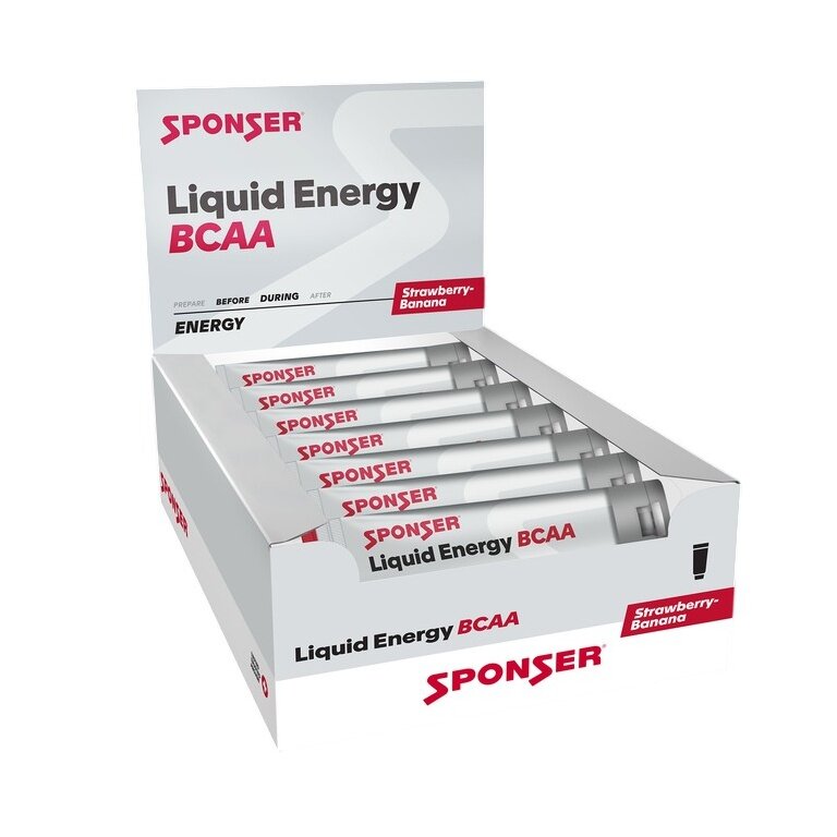 Sponser Liquid Energy BCAA Gel Tube (Carbohydrate Gel with BCAA) Strawberry/Banana 18x70g Box