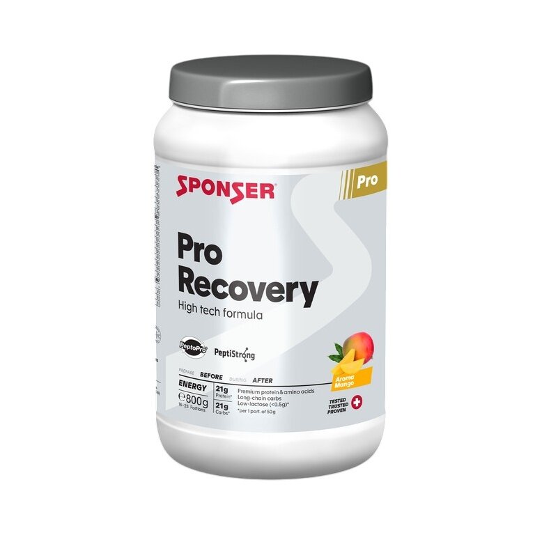 Sponser Pro Recovery Shake (Protein-Carbohydrate Recovery Shake, 44–50% Protein Content) Mango 800g Can