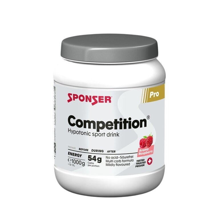 Sponser Sports Drink Energy Competition (acid-free, hypotonic) Raspberry 1000g Can