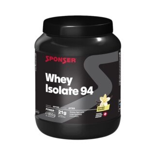 Sponser Whey Isolate 94 Protein Powder (pure Whey Isolate CFM, maximum protein content, lactose-free) Vanilla 850g tin