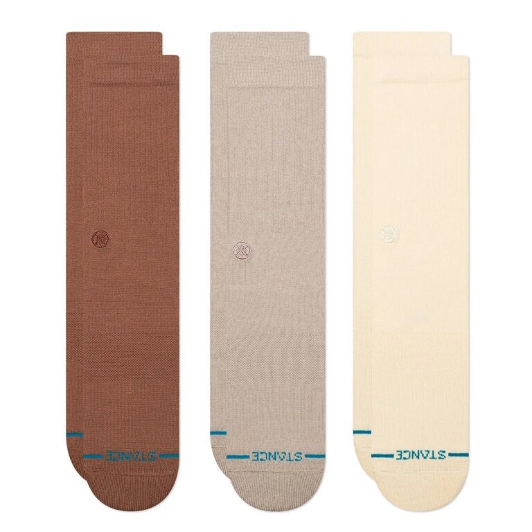 Stance Daily Sock Crew Icon (reinforced heel and toe) brown - 3 pairs