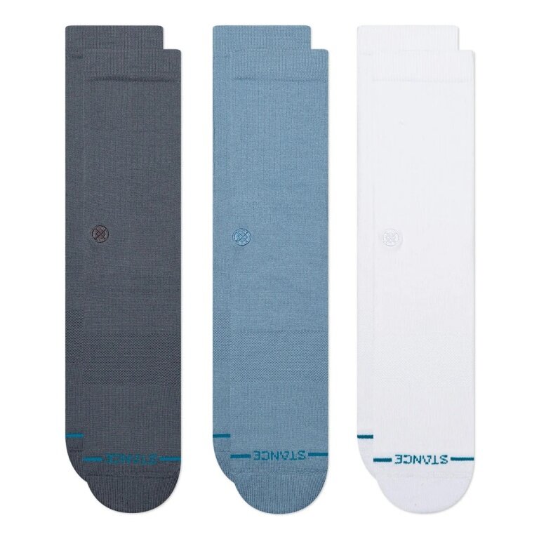 Stance Daily Sock Crew Icon (reinforced heel and toe area) turbulence/blue/white - 3 pairs