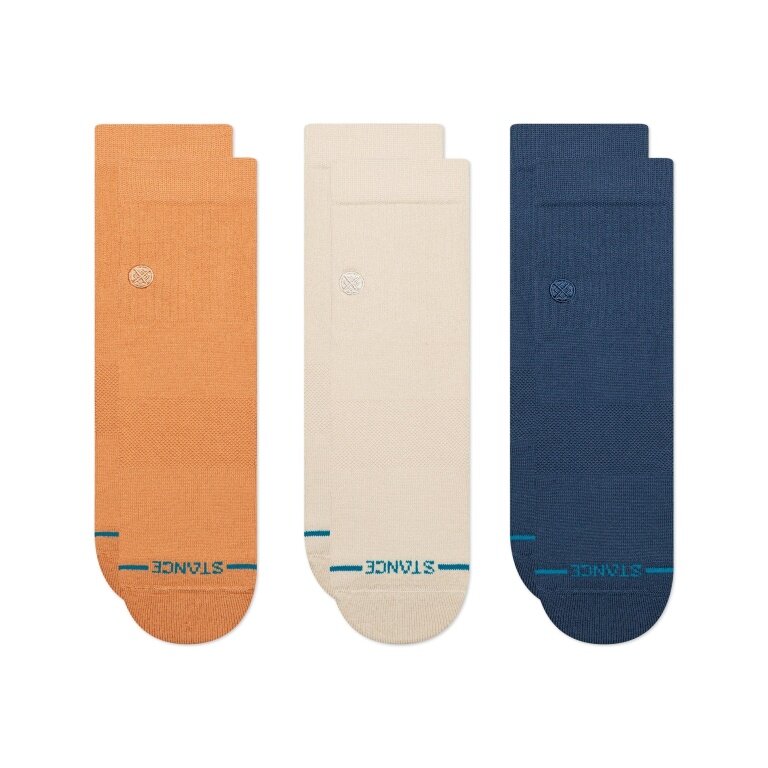 Stance Daily Sock Quarter Icon orange/beige/dark blue - 3 pairs