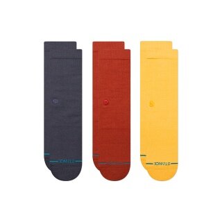 Stance Daily Sock Crew Icon (reinforced heel and toe area) navy blue/red/yellow - 3 pairs