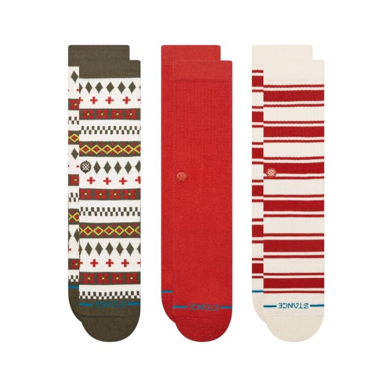 Stance Daily Sock Cabin Days Crew olive/red/white - 3 pairs