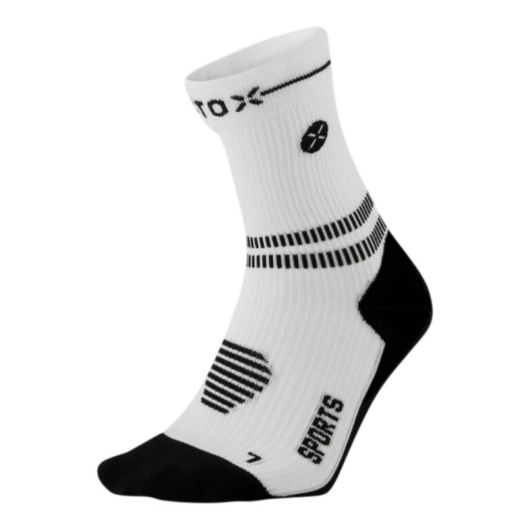 STOX Energy Socks Sports Compression Ankle Socks (targeted compression) white/black men's - 1 pair