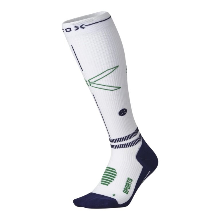 STOX Energy Socks Sports Socks Compression Sports Socks Calf (promotes circulation) white/navy/green men's - 1 pair