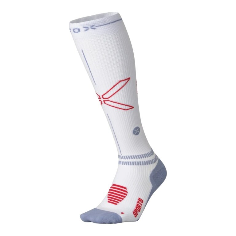 STOX Energy Socks Sports Socks Compression Sports Socks Calf (promotes circulation) white/blue/red ladies - 1 pair