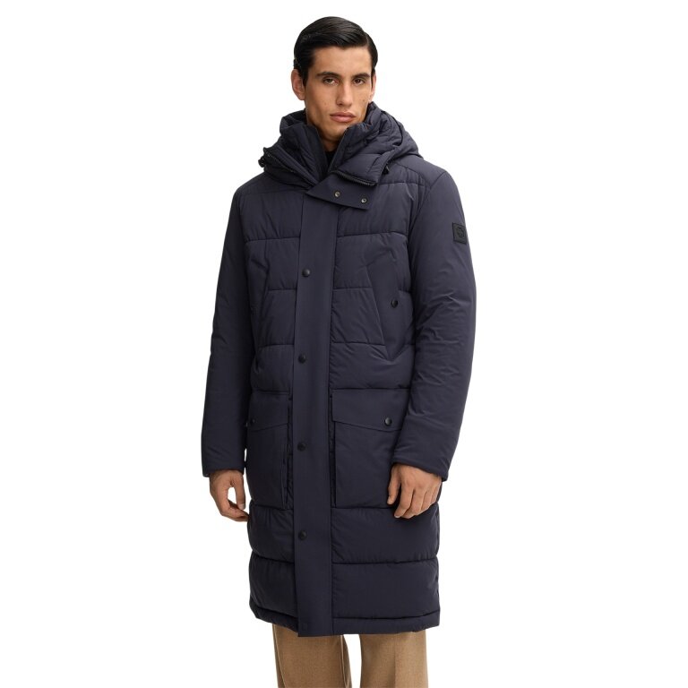 STRELLSON Winter Coat Crasher (Quilted Coat, Wind and Water Resistant) Dark Blue Men's