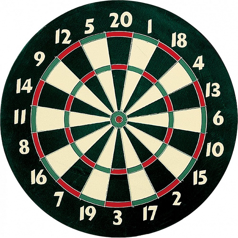 Sunflex Deluxe Dartboard including 6 Darts (Paper dartboard in tournament size)