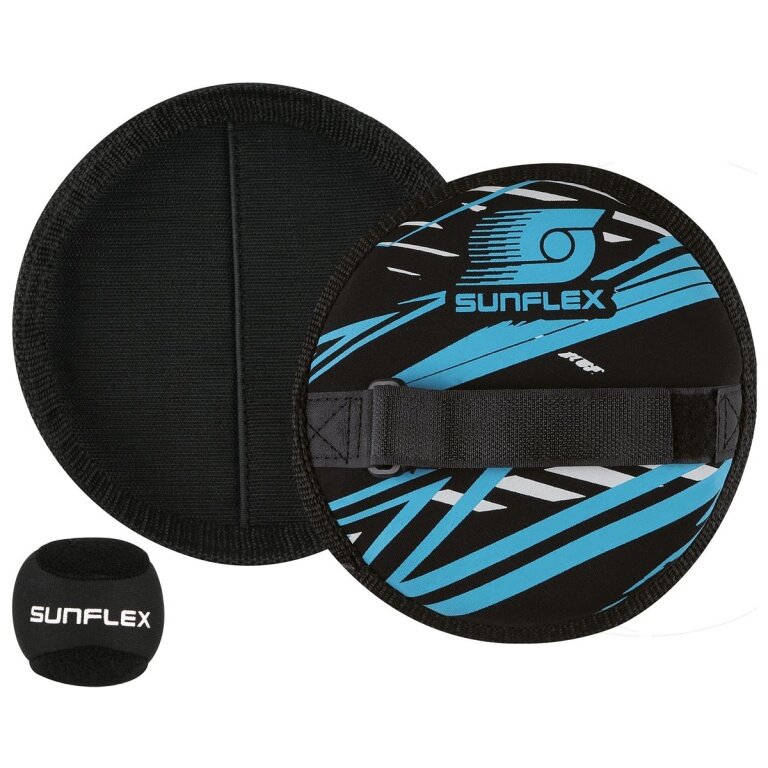 Sunflex Racket Set Sure Catch Action Pro (2 Velcro Gloves, 1 Ball) black/blue