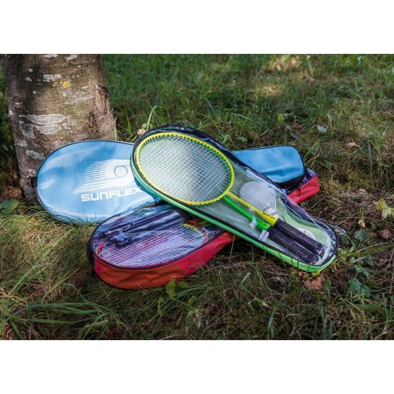 Sunflex Shuttlecock Set Match JUNIOR (2x rackets, 2x shuttles, 1x bag)