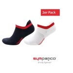 Sympatico Daily Sock Sneaker Ari (padded heel and toe) navy blue/white - 2 pairs