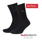Sympatico Daily Business Socks Side Design Crew (Business Knee-High Socks, made of cotton) black - 2 pairs
