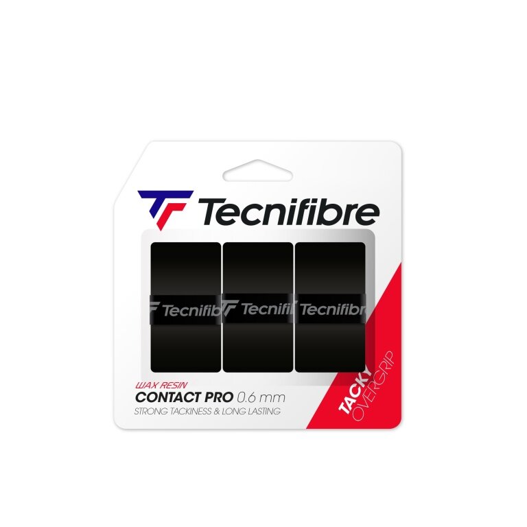 Tecnifibre Overgrip Contact Pro 0.6mm (Grip) black 3-pack