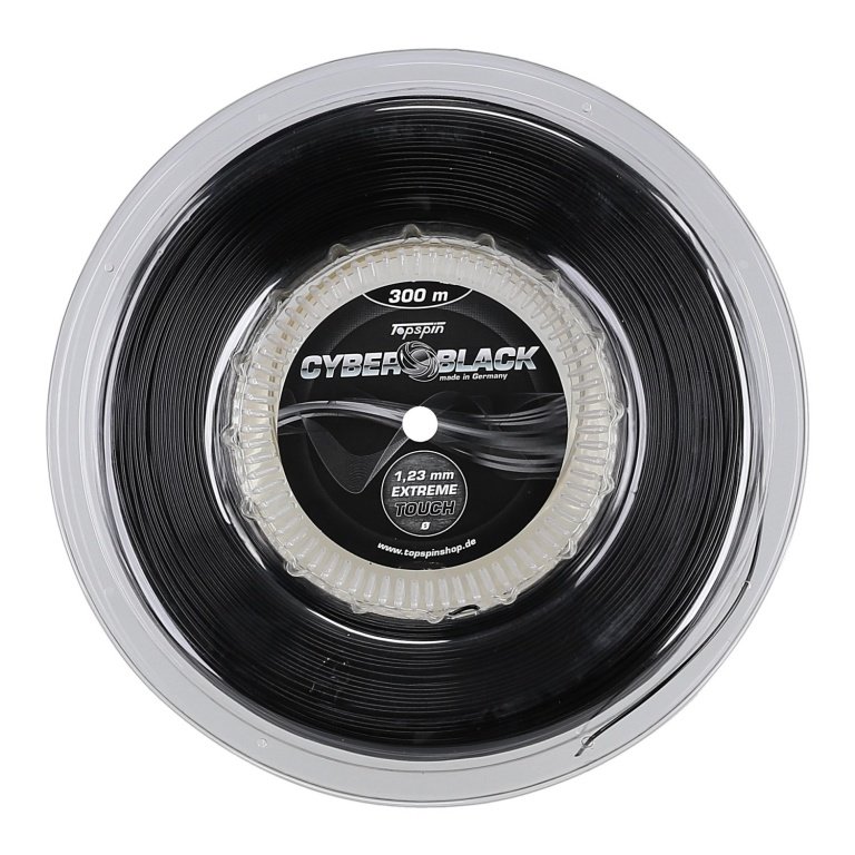 Topspin Tennis String Cyber Black (Durability+Control) black 300m roll