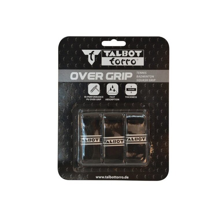 Talbot Torro Overgrip Grip Tape 0.6mm black 3-pack