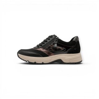 Tamaris Wide Fit Sneaker (Material mix, with side zip) 8-83705-45 black ladies