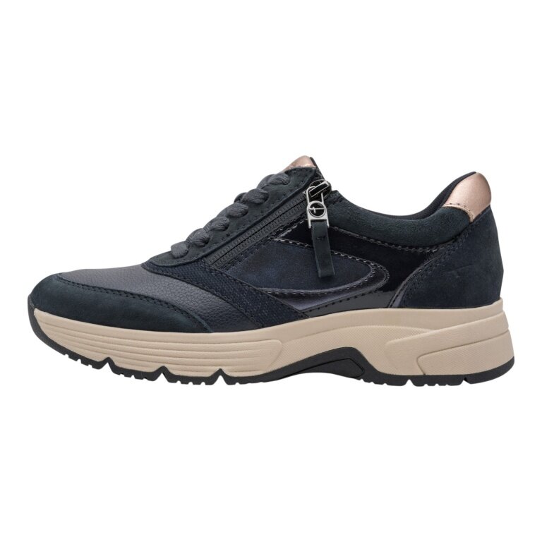 Tamaris Wide Fit Sneaker (Material mix, with side zip) 8-83705-45 navy blue ladies