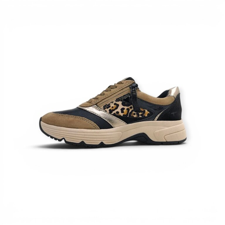 Tamaris Sneakers (material mix, with side zip) 8-83705-45 brown/black ladies