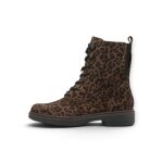 Tamaris Wide Fit Ankle Boot Lace Boot Flat (Leather/Synthetic, with side zip) 8-85107-43 brown/black Ladies