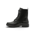 Tamaris Wide Fit Ankle Boot Lace Boot Flat (Leather/Synthetic, with side zip) 8-85107-43 black Ladies