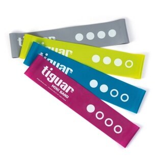 Tiguar Mini Fitness Band (yellow/grey/blue/purple) set of 4