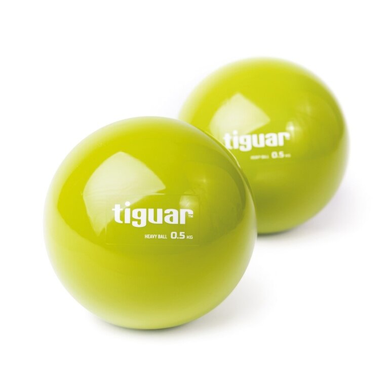 Tiguar Pilates ball (soft surface, skin-friendly) 9cm/0.5kg lime - 2 pieces