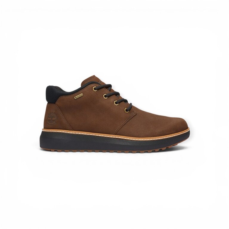 Timberland Everyday Travel Shoes Hudson Road MID Chukka Boot GTX (Premium Leather, waterproof) dark brown men's