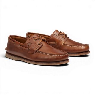 Timberland Classic 2-Eye Boat Shoes (Premium Leather) Sahara Brown Men's
