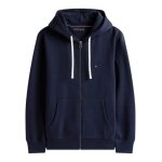 Tommy Hilfiger Full Zip Fleece Hoodie (Cotton Blend) navy blue Men's