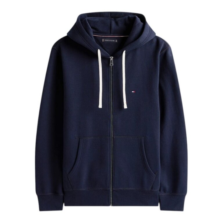 Tommy Hilfiger Full Zip Fleece Hoodie (Cotton Blend) navy blue Men's