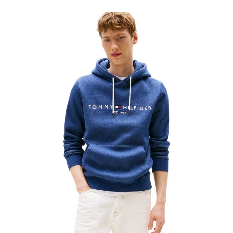 Tommy Hilfiger Hooded Sweatshirt Flex-Fleece Logo Hoodie (Cotton Blend) Dark Blue Men's