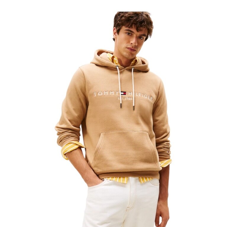 Tommy Hilfiger Hooded Sweatshirt Flex-Fleece Logo Hoodie (Cotton Blend) camel brown Men's