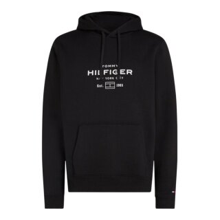 Tommy Hilfiger Hooded Sweatshirt Oval Graphic Hoodie (Cotton Blend) black Men's
