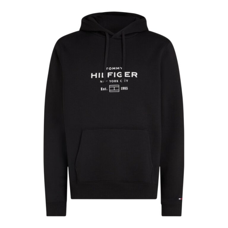 Tommy Hilfiger Hooded Sweatshirt Oval Graphic Hoodie (Cotton Blend) black Men's