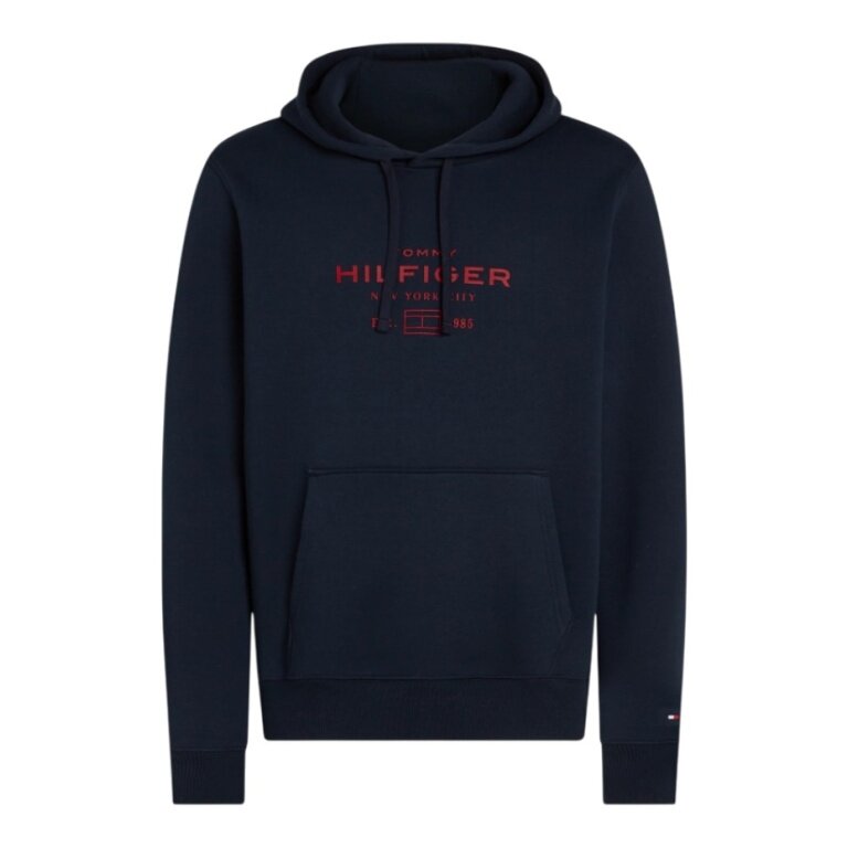 Tommy Hilfiger Hooded Sweatshirt Oval Graphic Hoodie (Cotton Blend) dark blue Men's