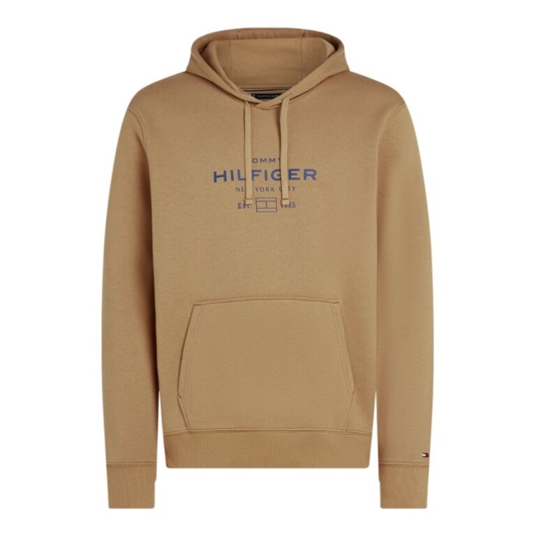 Tommy Hilfiger Hooded Sweatshirt Oval Graphic Hoodie (Cotton Blend) camel brown Men's