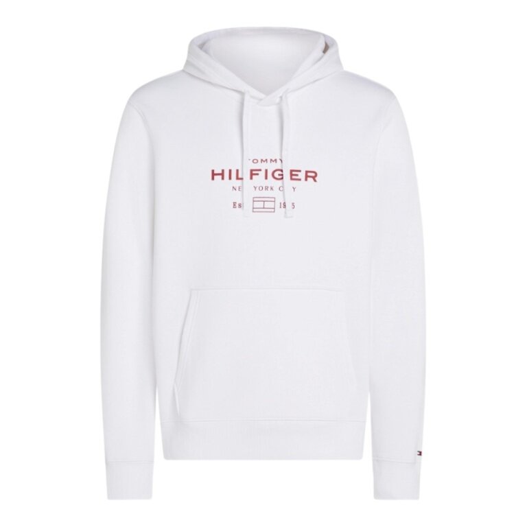 Tommy Hilfiger Hooded Sweatshirt Oval Graphic Hoodie (Cotton Blend) white Men's