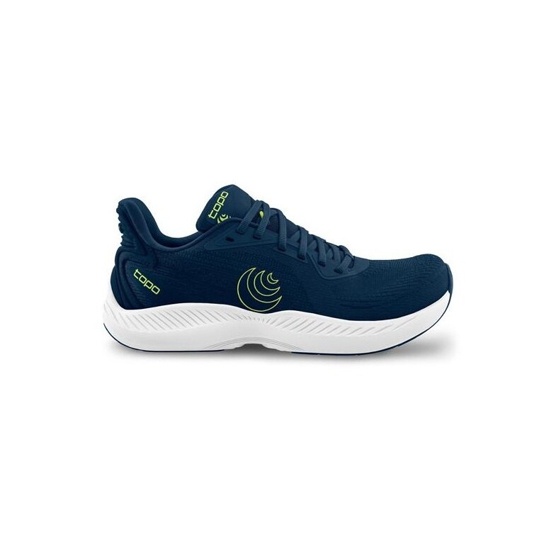 Topo running shoes Fli-Lyte 6 (lightweight, wider toe box) navy blue/lime men's