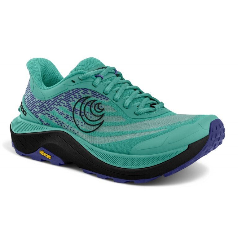 Topo Trail Running Shoes Ultraventure 4 (Stability, Long Distance, Wider Toe Box) Aqua Blue/Black Ladies