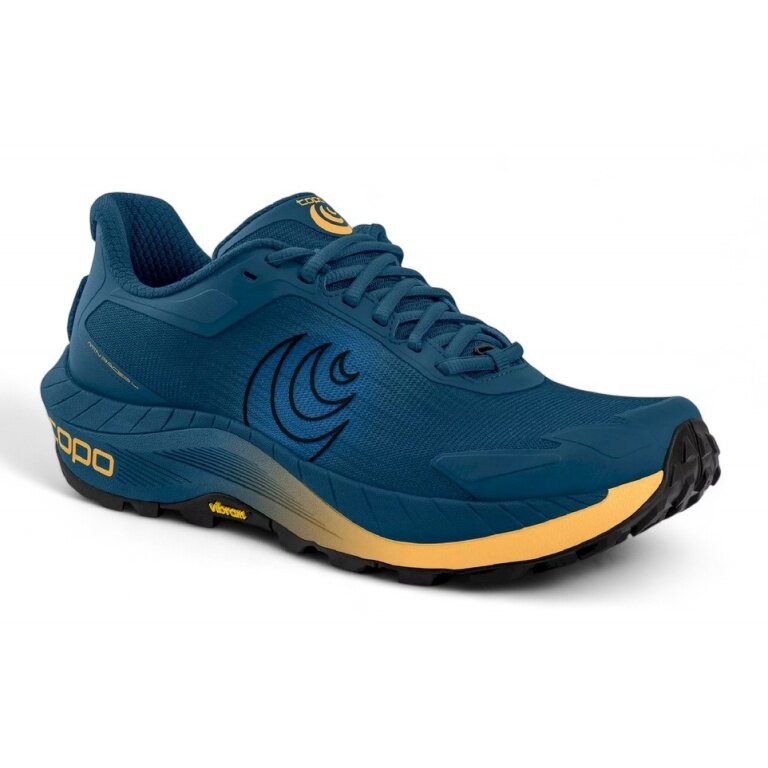 Topo Running Shoes MTN Racer 4 (Mountain, Trail, wider toe box) navy blue men's