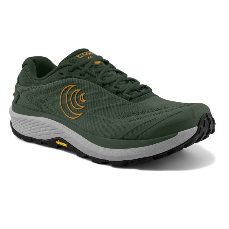 Topo Trail Running Shoes Pursuit 2 (Cushioning, Long Distance, Zero Drop) Dark Green Men's