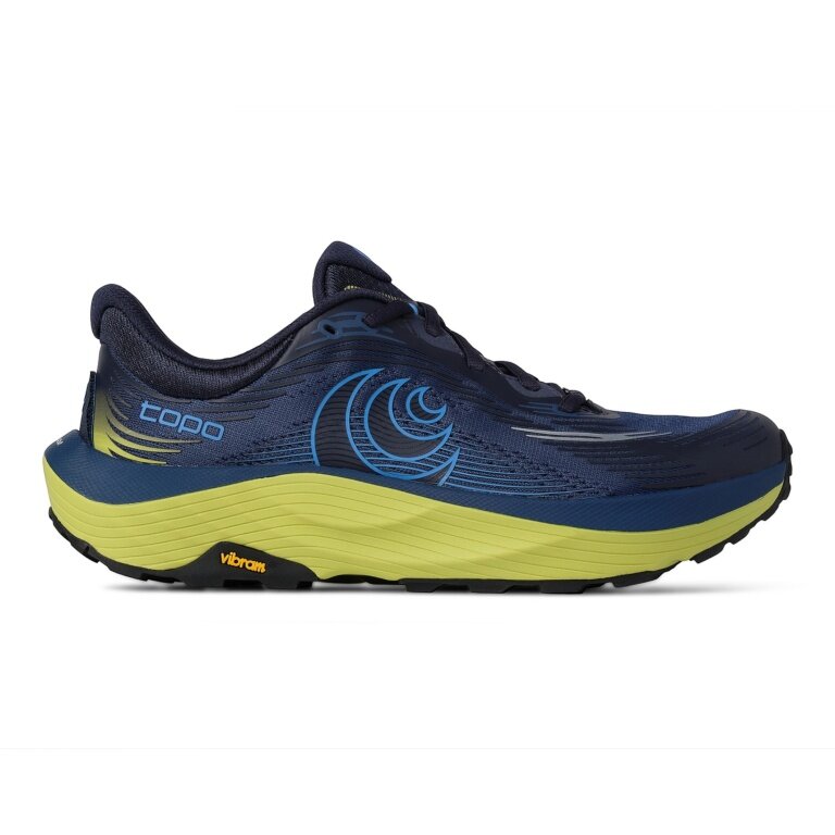 Topo Trail Running Shoes Ultraventure 5 (Stability, Long Distance, Wider Toe Box) Blue/Lime Men's