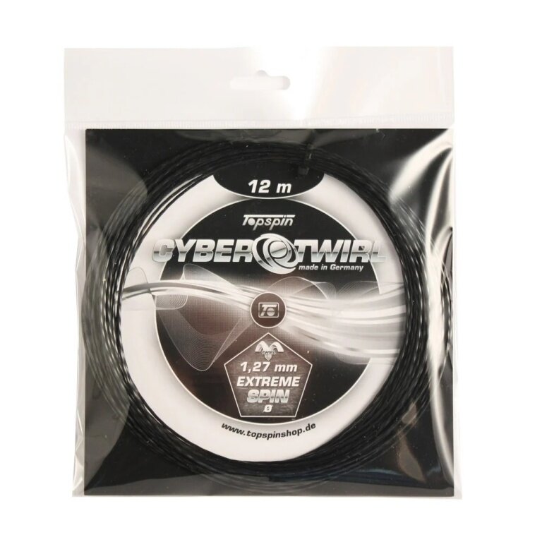 TopSpin Tennis String Cyber Twirl (Durability + Spin) black 12m set
