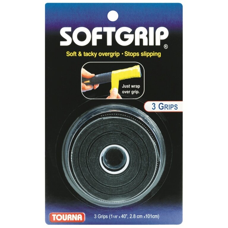 Tourna Overgrip Softgrip black pack of 3