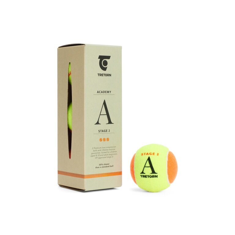 Tretorn Methodik balls Stage 2 Academy yellow/orange canister of 40x3 in a box